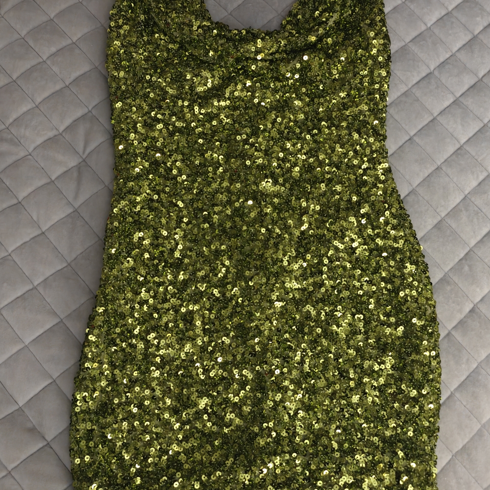 AKIRA Green Sequin Mini Dress